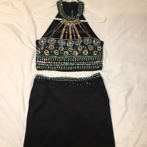 Black two piece homecoming dress